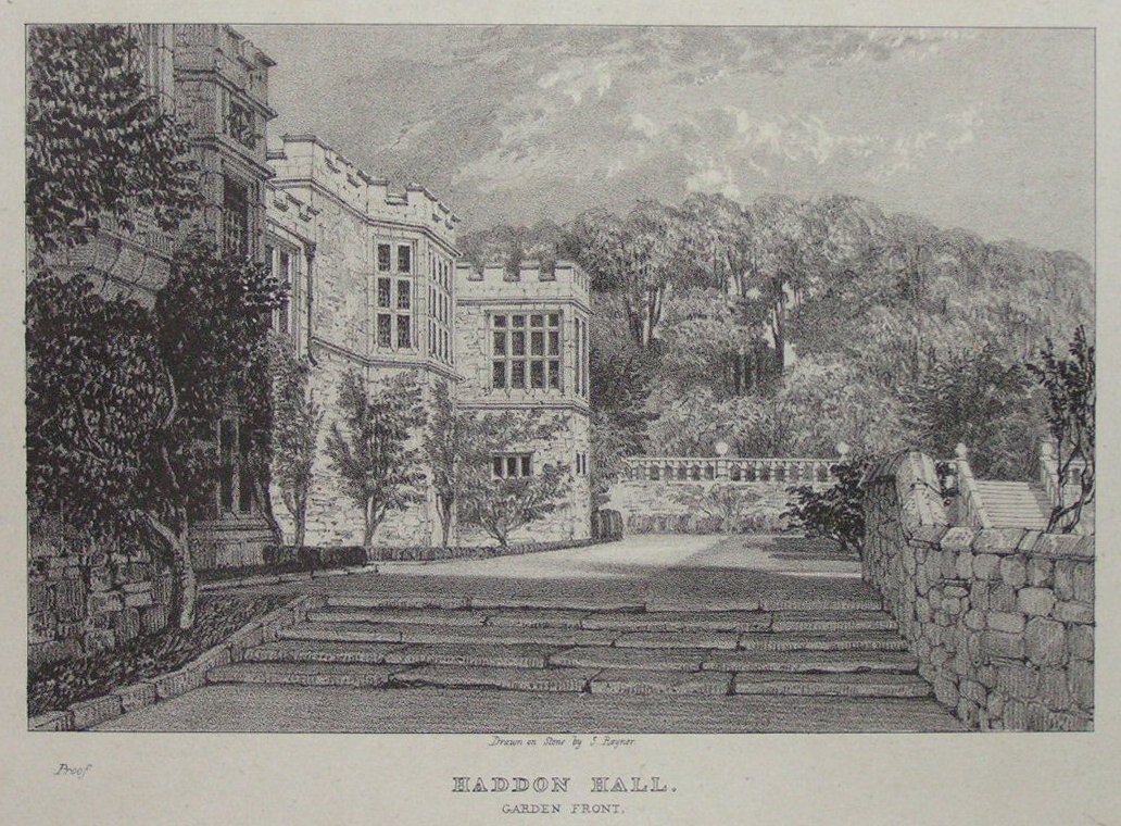 Lithograph - Haddon Hall Garden Front - 